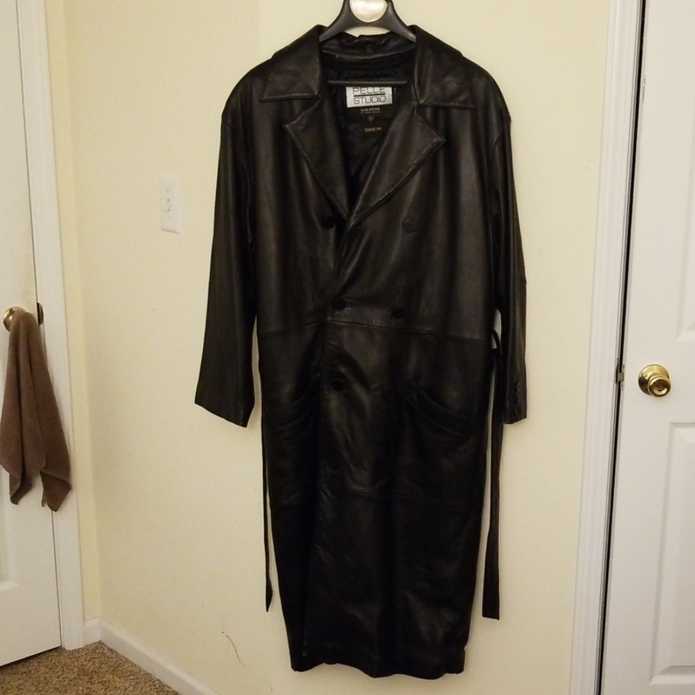 Wilsons Full Length Leather Coat - Mens Large